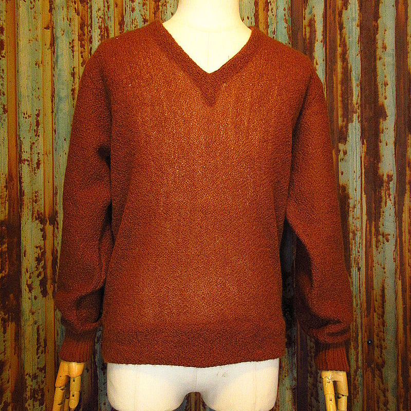 ビンテージ60's○Kandahar Vネックモヘアセーター茶size M ビンテージ60's○Kandahar Vネックモヘアセーター茶size M