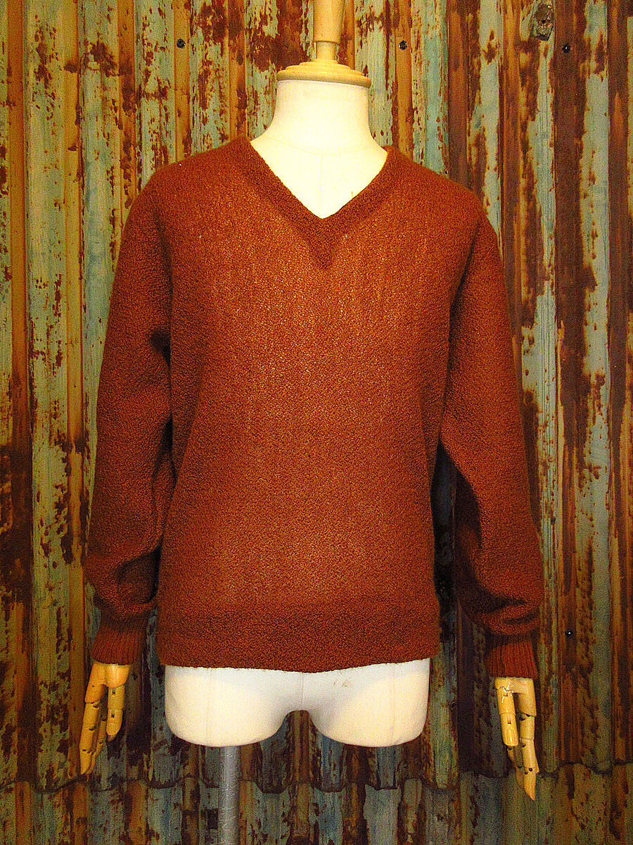 ビンテージ60's○Kandahar Vネックモヘアセーター茶size M ビンテージ60's○Kandahar Vネックモヘアセーター茶size M