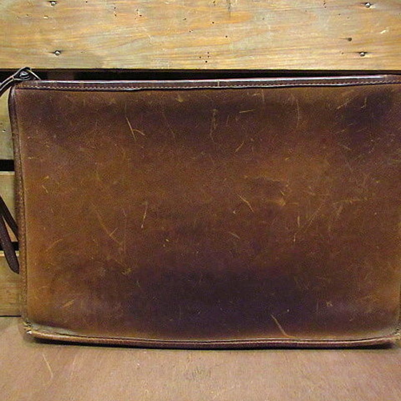ビンテージ○オールドコーチレザークラッチバッグ茶○200703n5-bag-clt