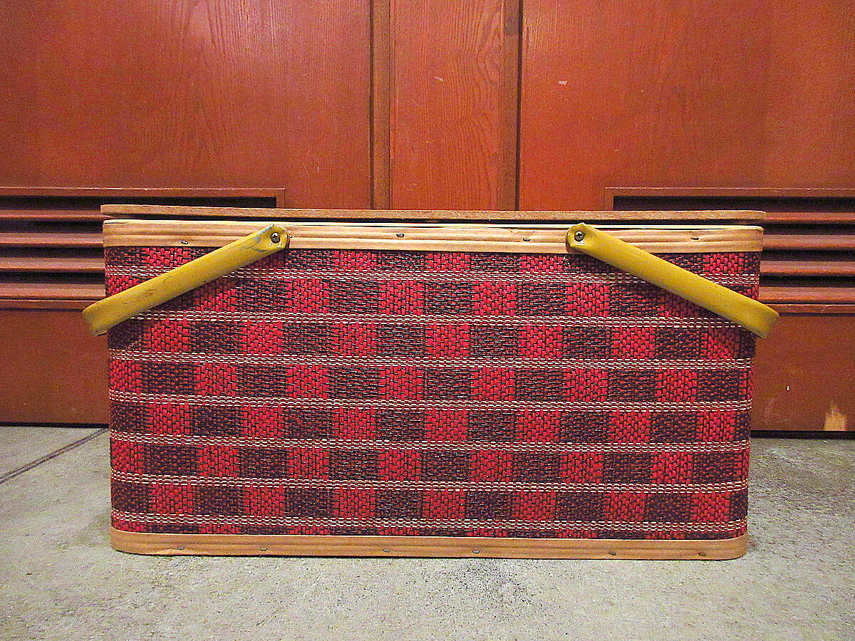 ビンテージ○BURLINGTONピクニックバスケット○210720s6-bag-bsk