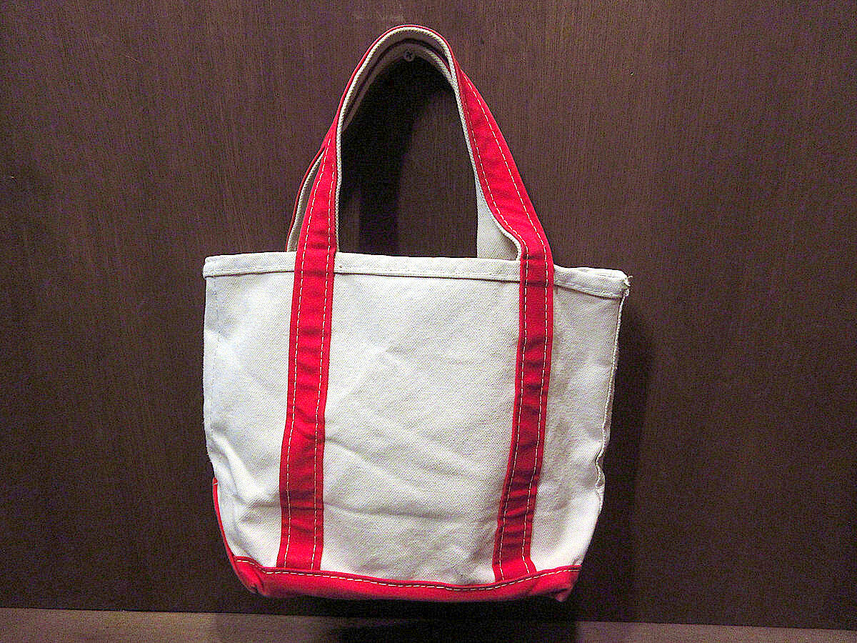 赤と白の抽象トートバッグ（ラファエル・ナバス） L.L.Bean○キャンバストートバッグ白×赤size S○230227k4-bag-tt