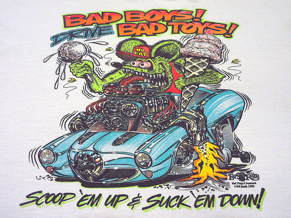 90s Rat Fink ヴィンテージ tシャツ エドロス ラットファンク 90's RAT FINK ラットフィンク プリントTシャツ ブラック 黒 Ed