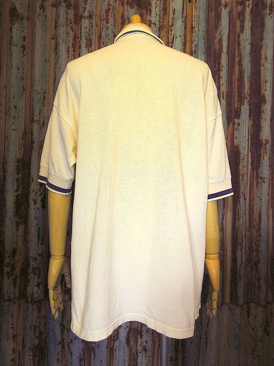 ビンテージ90's○GAPコットンポロシャツ白×紺 size M○241011k4-m-pls