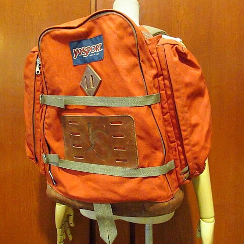 ビンテージ70's○JANSPORT ボトムレザーバックパック レンガ色