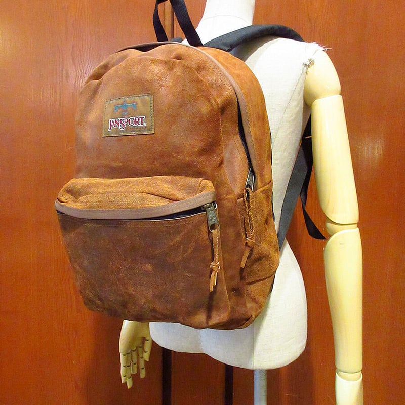 ビンテージ90's○JANSPORT スウェードバックパック茶○210716j8