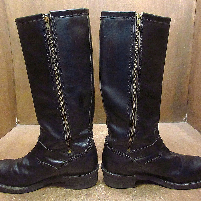 ビンテージ80's○Chippewa×HARLEY-DAVIDSONスチールトゥサイドジップロ