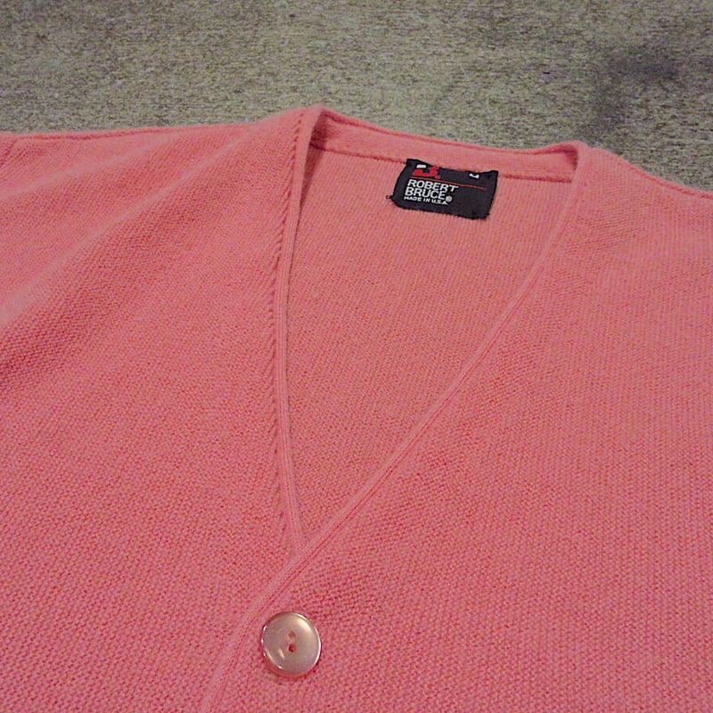 希少品　80s ヴィンテージ　ROBERT BRUCE カーディガン　ニット セール】【ヴィンテージ古着】80-90s ROBERT BRUCE 総柄