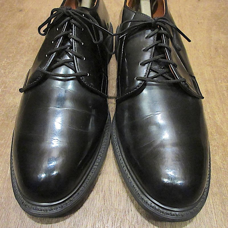 ビンテージ○DEADSTOCK BATESプレーントゥシューズ黒size 8 1/2○2510