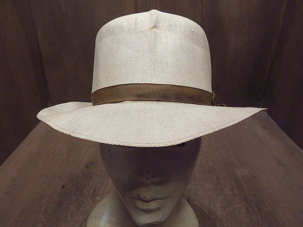 ビンテージ~50's○パナマハット○230619i2-m-ht-strストロー ビンテージ~50's○パナマハット○230619i2-m-ht-strストロー