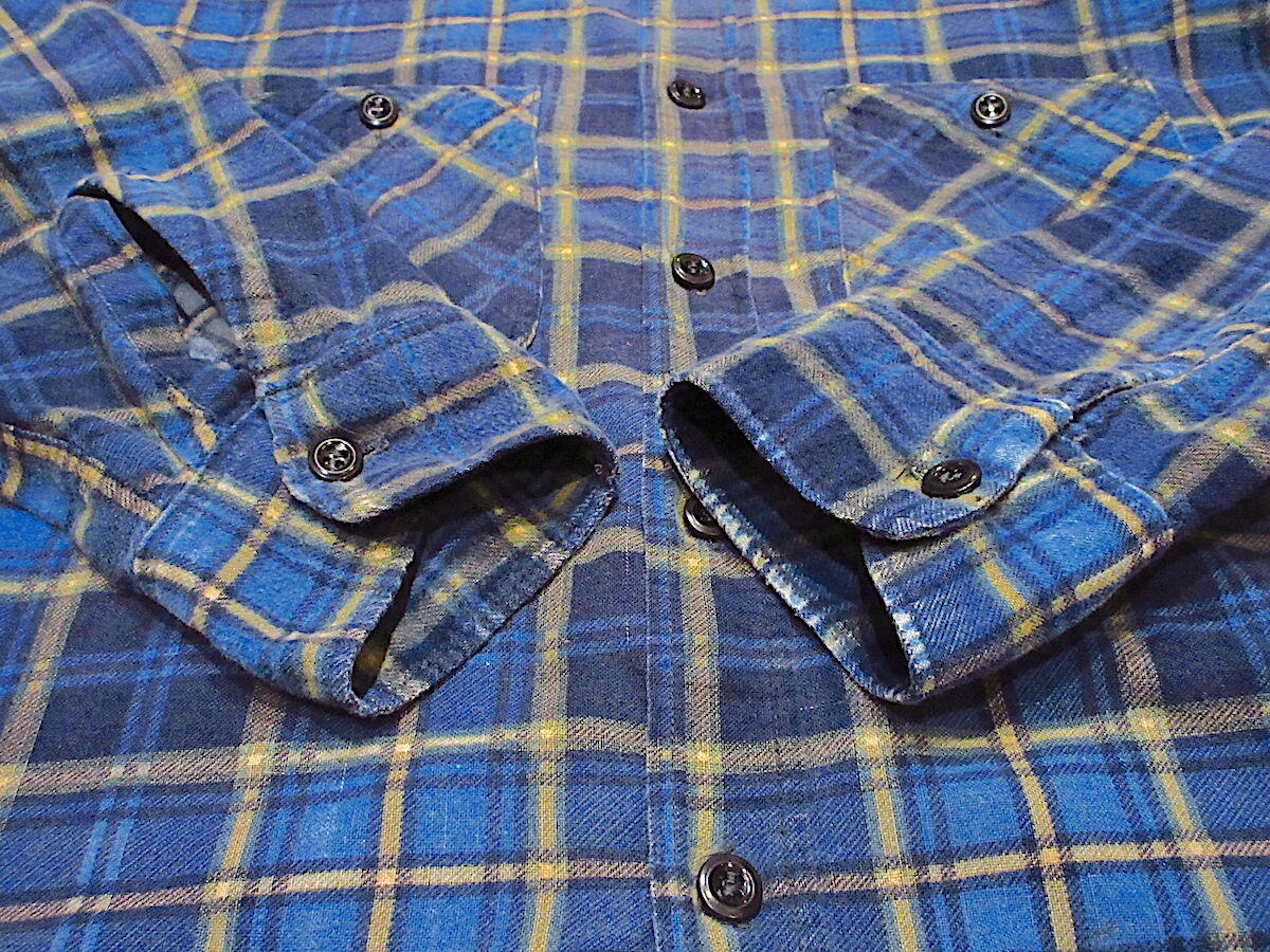 ビンテージ50's60's○POLARチェックプリントネルシャツ ビンテージ50's60's○POLARチェックプリントネルシャツ