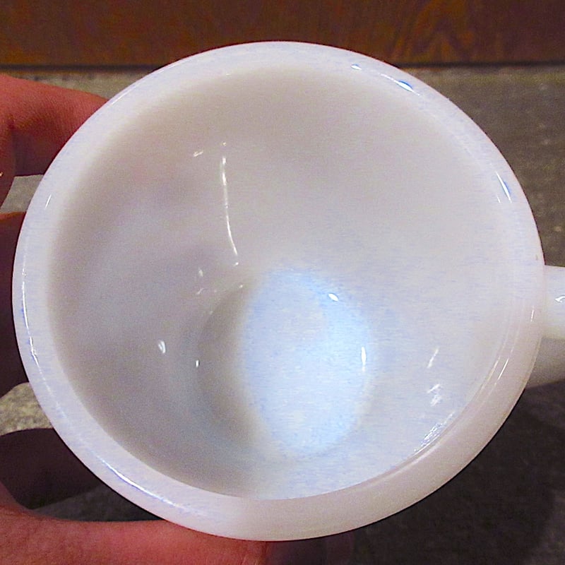 ビンテージ○Fire King Dハンドルマグ白○260306z6-frk