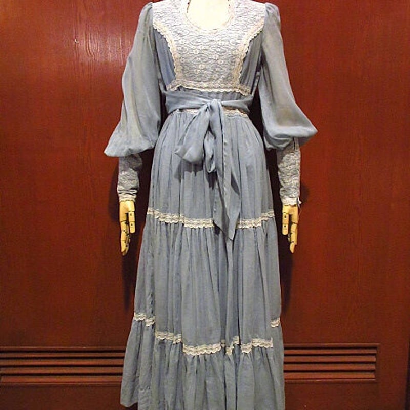70s GUNNE SAX キッズ 花柄 レース ロング ワンピース ドレス 181447471.jpg?cmsp_timestamp=
