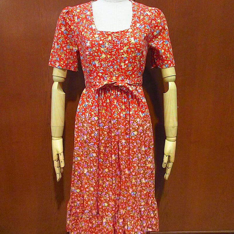 ビンテージ70's○Sears花柄半袖ワンピース○220512r6-w-ssdrs ビンテージ70's○Sears花柄半袖ワンピース○220512r6-w-ssdrs