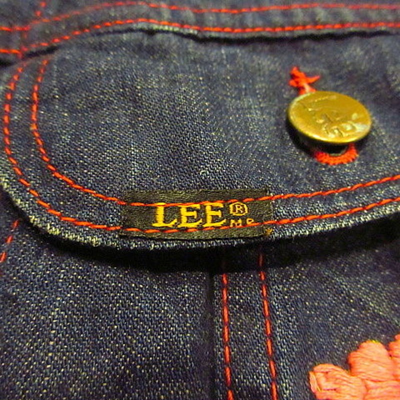 ビンテージ70's○Ms.LEEレディース刺繍デニムジャケット○200611f6-w