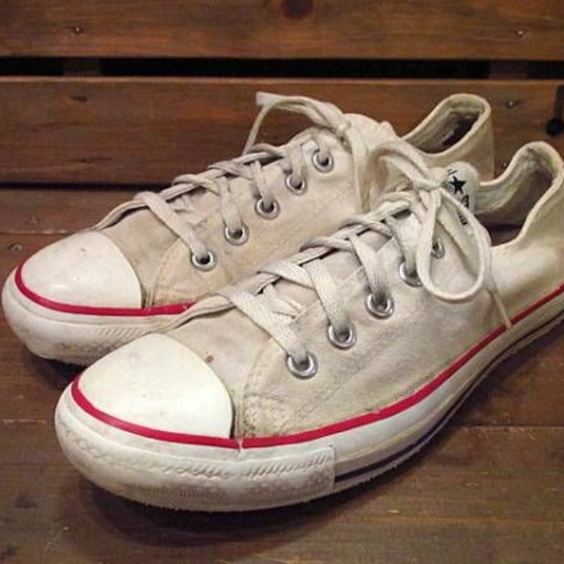 ビンテージ○USA製CONVERSEオールスター白8○210608n14-m-snk-26cm