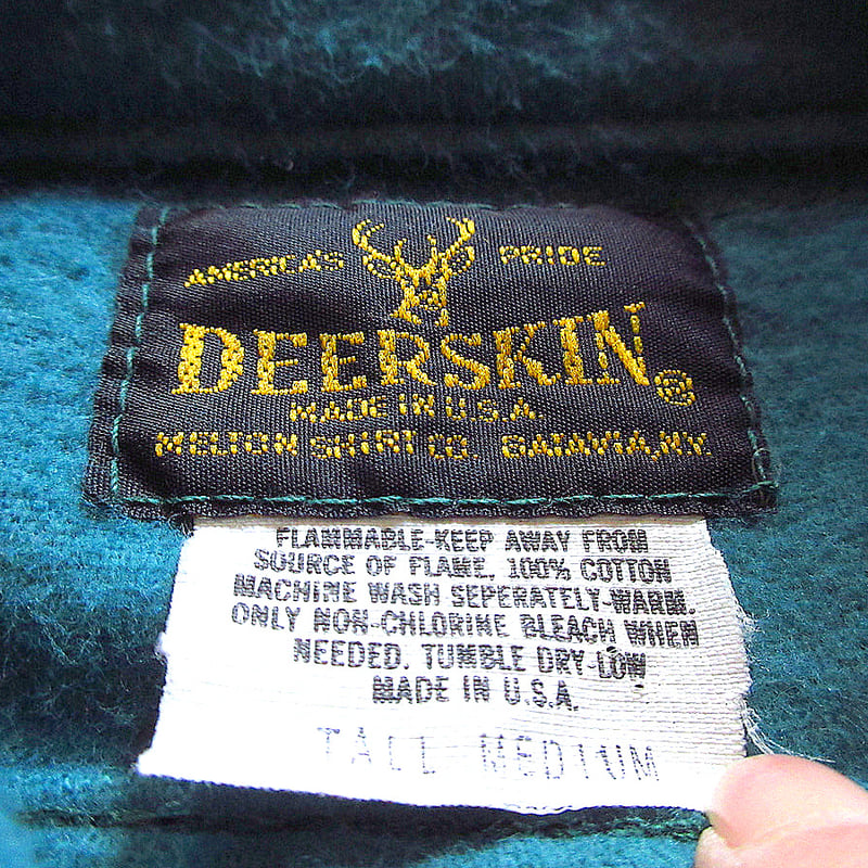 ビンテージ○DEERSKINシャモアクロス長袖シャツグリーンsize M ビンテージ○DEERSKINシャモアクロス長袖シャツグリーンsize M