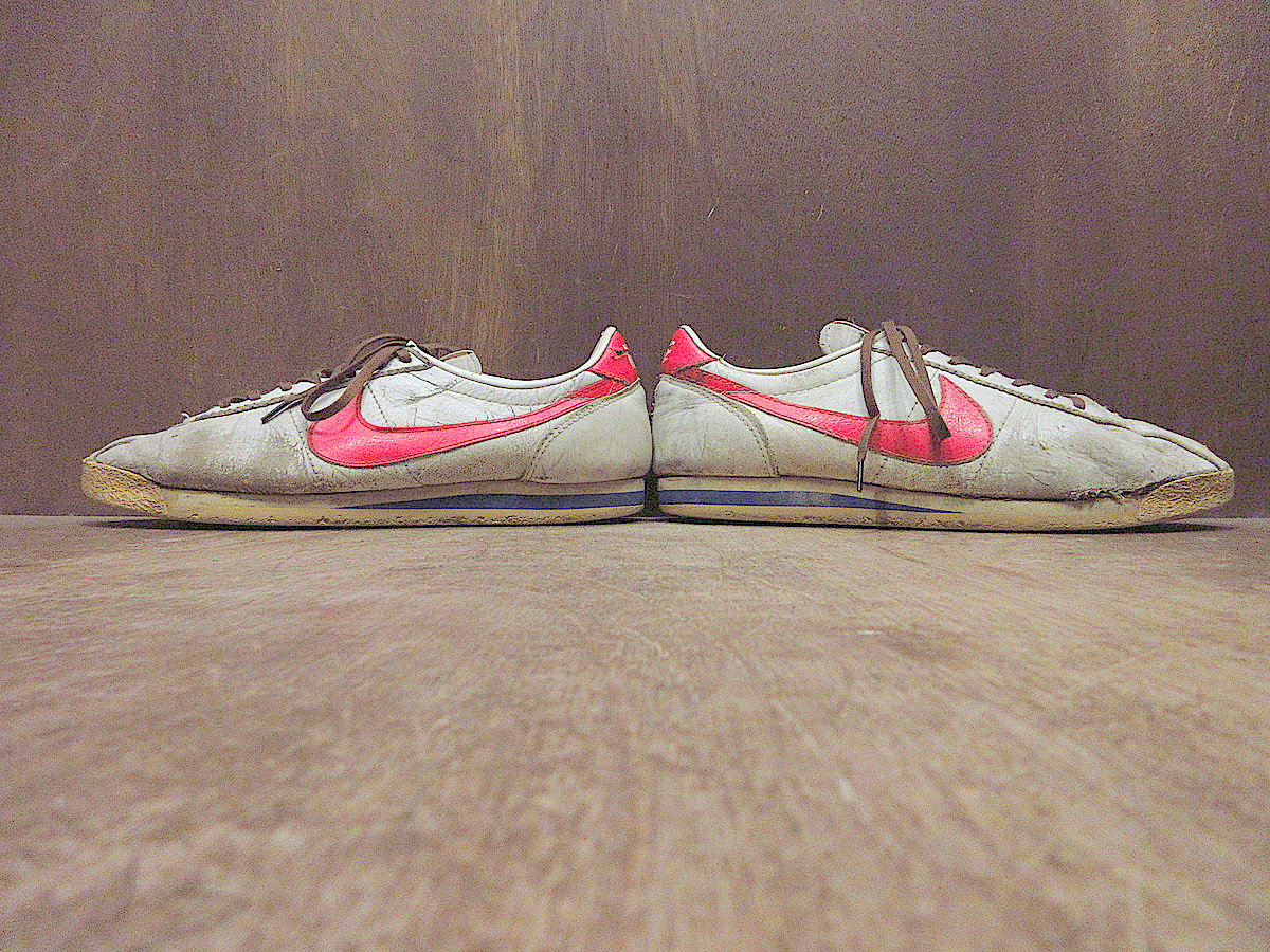 ビンテージ80’s●NIKEレザーコルテッツ白×赤×青size 9●240523j3-m-snk-27cmナイキ初期スニーカー1980s靴