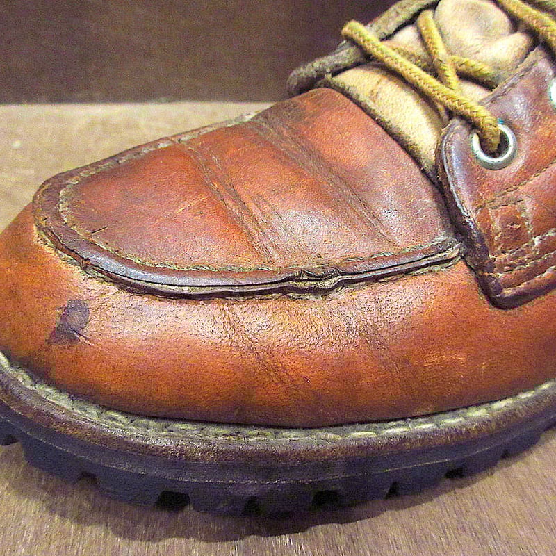 ビンテージ70's○モックトゥレザーワークブーツ茶size 7A○220317k1-m