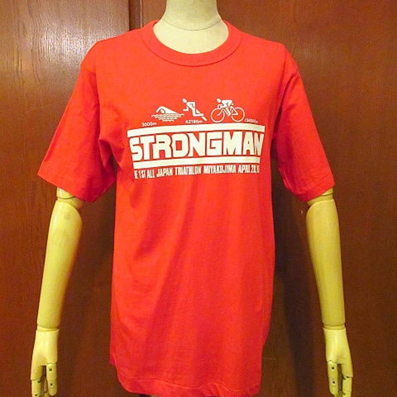 ビンテージ80's○DEADSTOCK BRIDGESTONEトライアスロンプリントT