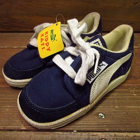 ビンテージ80's●DEADSTOCK PUMA KIDDY KATS キッズスニーカー紺 Size 5●odst 1980sデッドストック子供靴