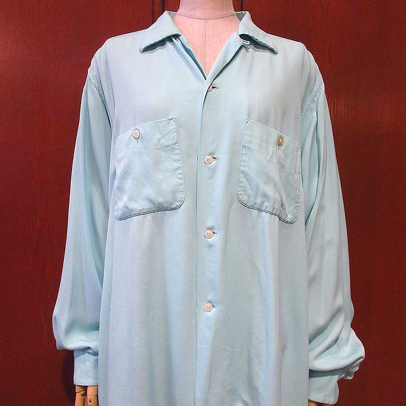 50s ARROW レーヨンギャバ　シャツ 50s ARROW レーヨンギャバシャツ usa製 L-size ビンテージ50's○ARROW