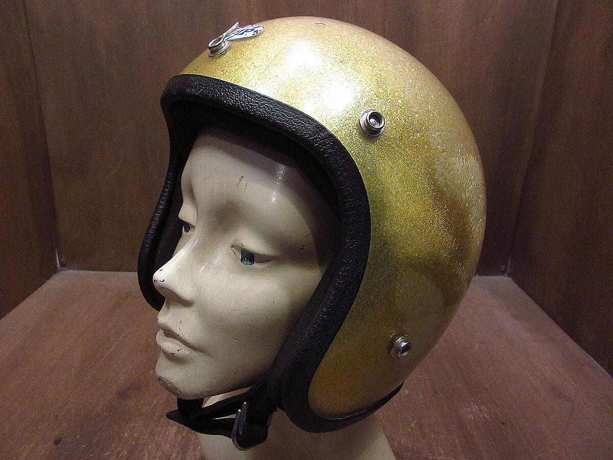 ビンテージ60's○GRANT GP-2ジェットヘルメットゴールド○230419i5-hlmt