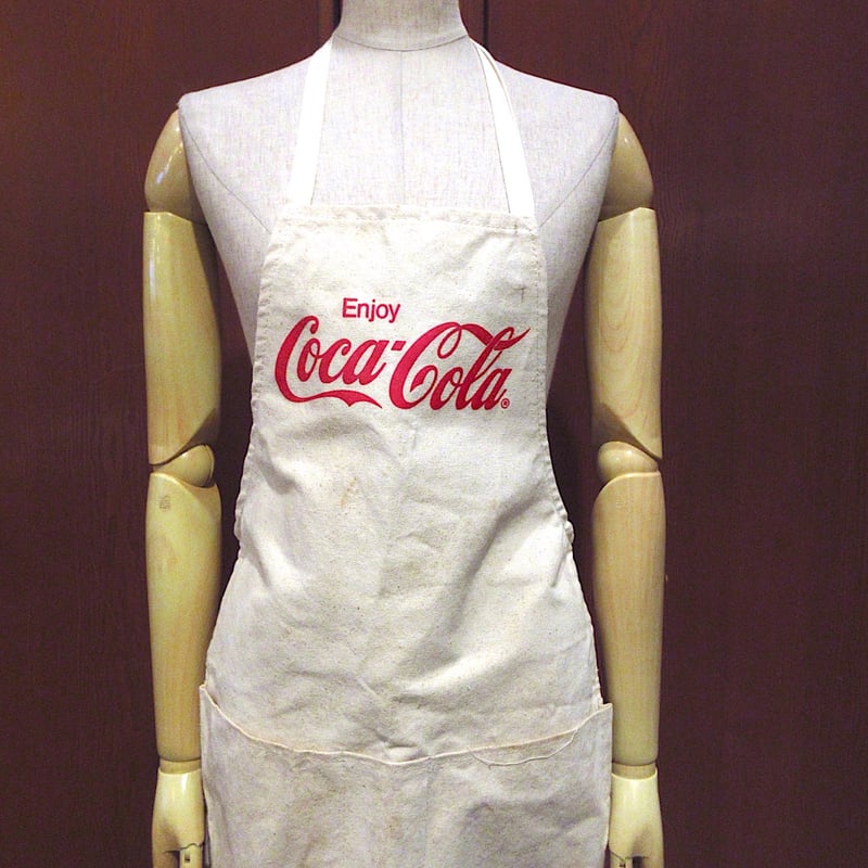 ビンテージ○COCA COLAキャンバスワークエプロン生成り○240513m2-apr