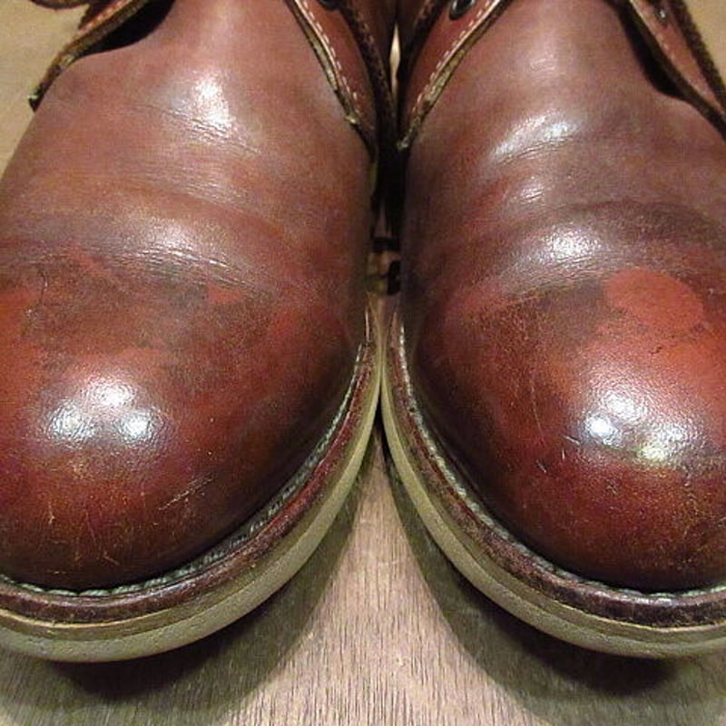 ビンテージ90's○RED WING 595刺繍羽根タグチャッカブーツ茶11D