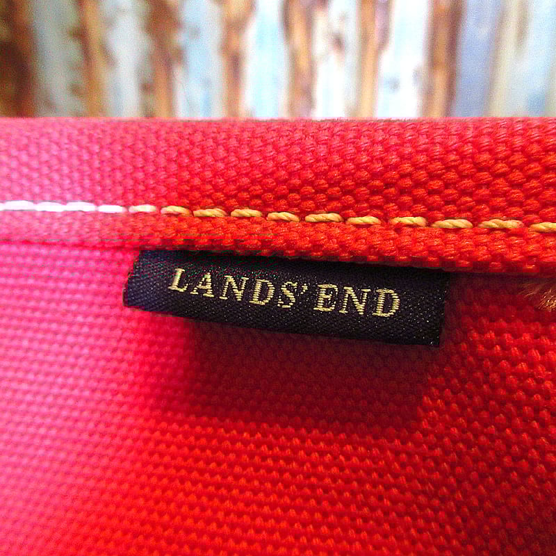 LAND'S ENDキャンバストートバッグ赤○250430k7-bag-ttランズエンド