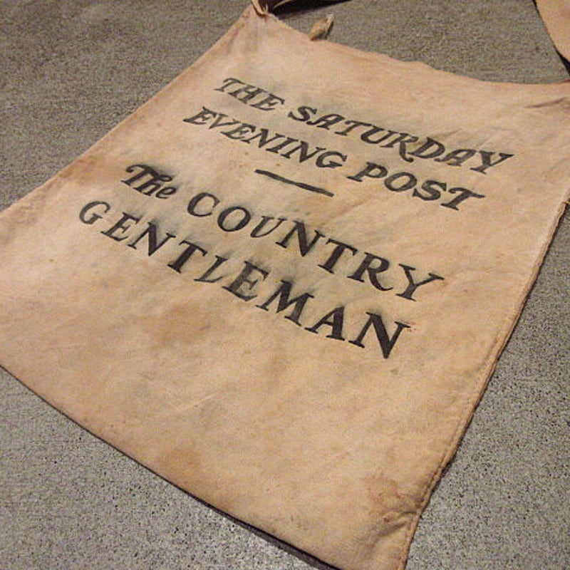 40s ニュースペーパー エプロン ブラウンダック キャンバス