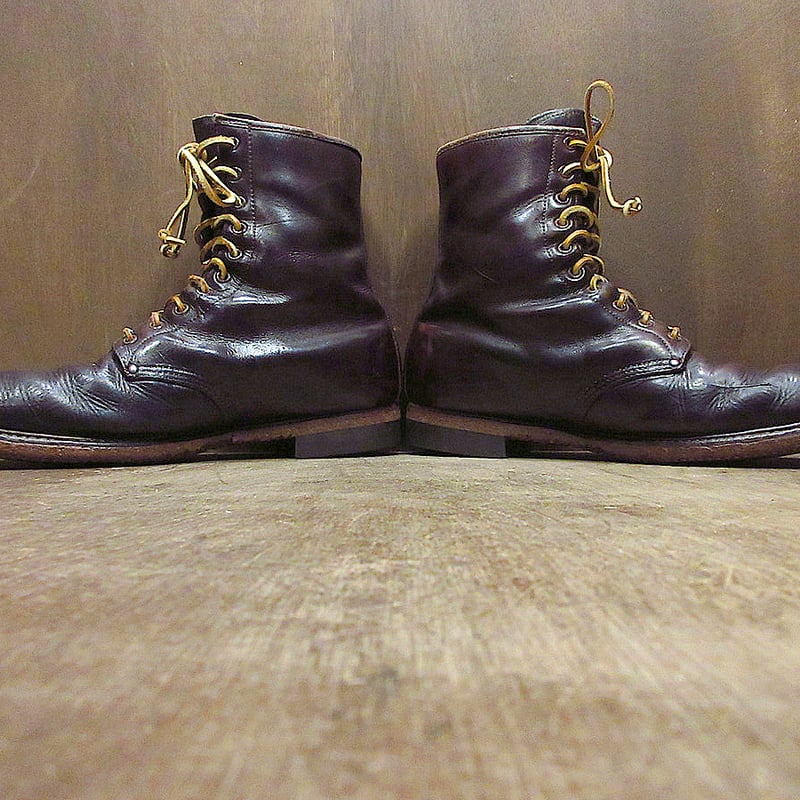 ビンテージ50's60's○Battle Axe Shoesレザーワークブーツ茶size 11