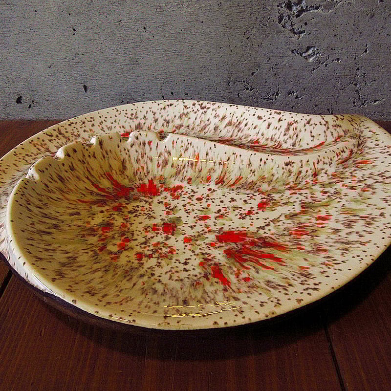 ビンテージ-70's○ミッドセンチュリーセラミックアシュトレイ