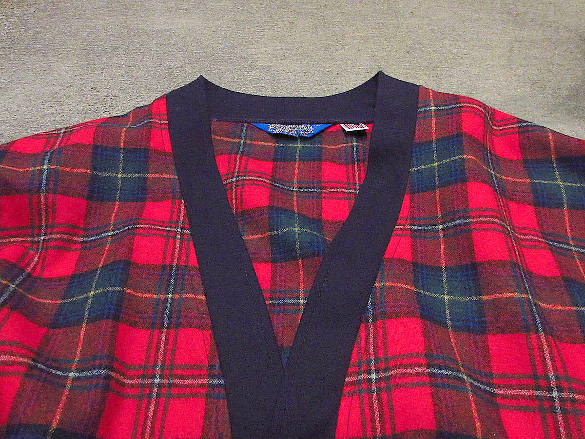 タケオキクチ オンブレーチェック カーディガン M チェック柄 ボルドー TAKEO KIKUCHIオンブレーチェックカーディガン Mチェック柄