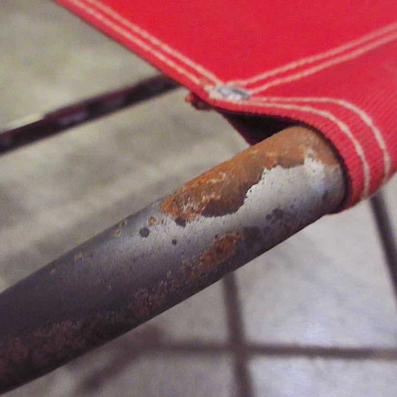 ヴィンテージ　フォールディングチェア　折りたたみ椅子 赤 ヴィンテージ フォールディングチェア/ガーデンチェア(2