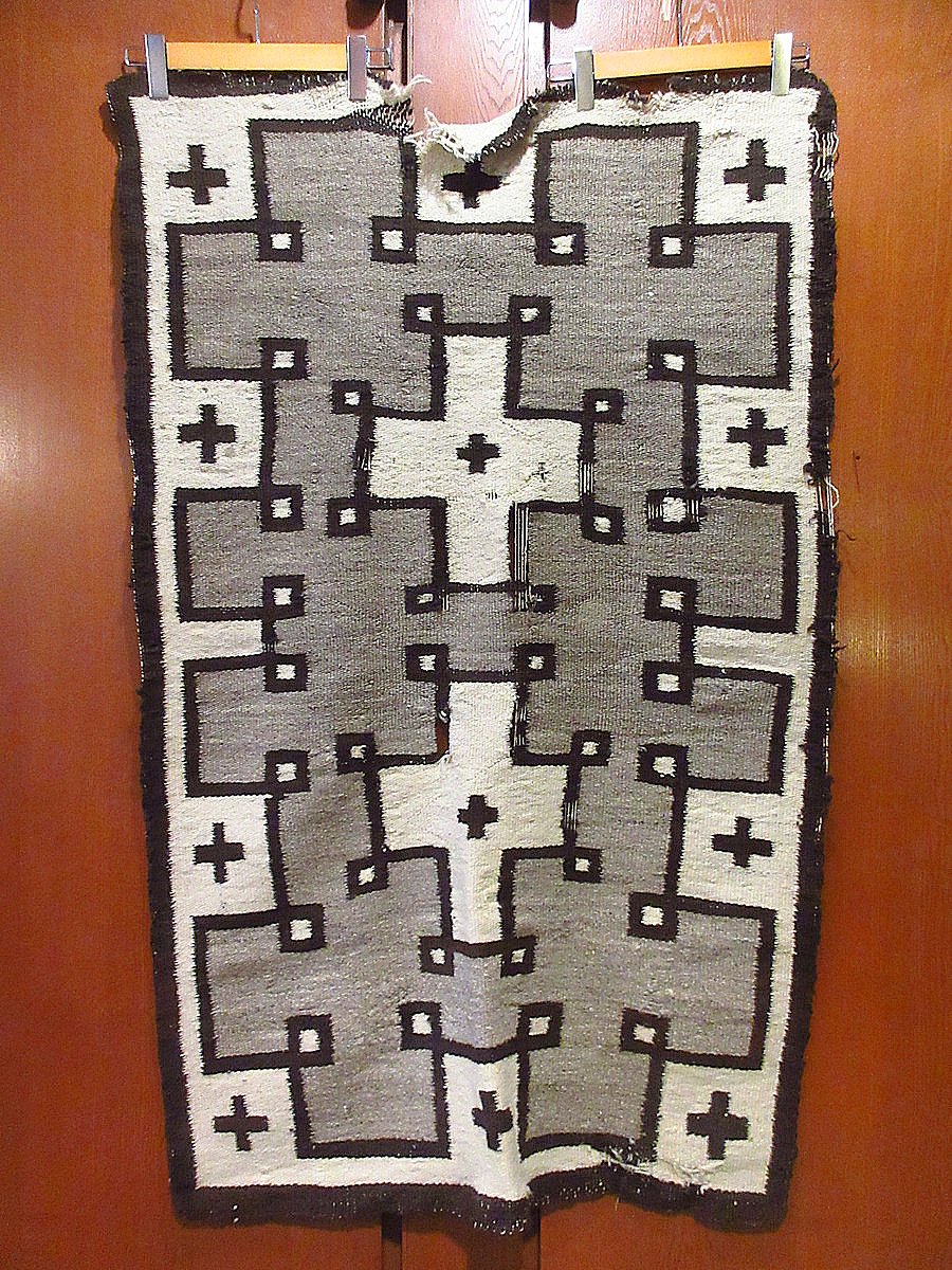 ビンテージ~40's○ナバホラグ約129cm×約81cm○240717i8-rugハンドウーヴ