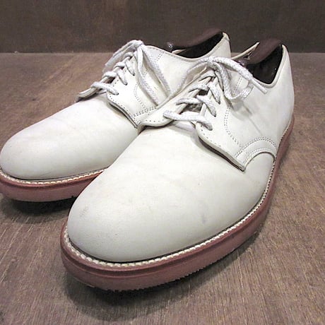 ビンテージ●L.L.Baenホワイトバックスsize 8 E●251002z3-m-dshs-26cmエルエルビーンアウトドアプレーントゥシューズヌバック