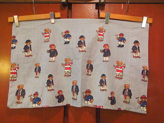 Vintage RALPH LAUREN ウール×レザー　カバー　ピローシャム Ralph Laurenポロベア総柄ピローケース2点セット○200918f8