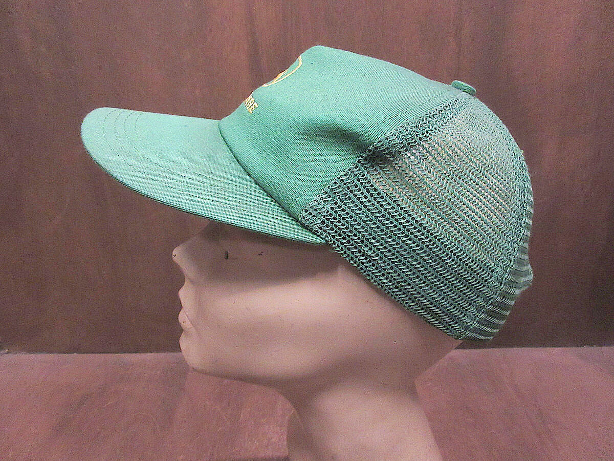 ビンテージ80's○JOHN DEERE刺繍入りメッシュキャップ黄緑○230907j7