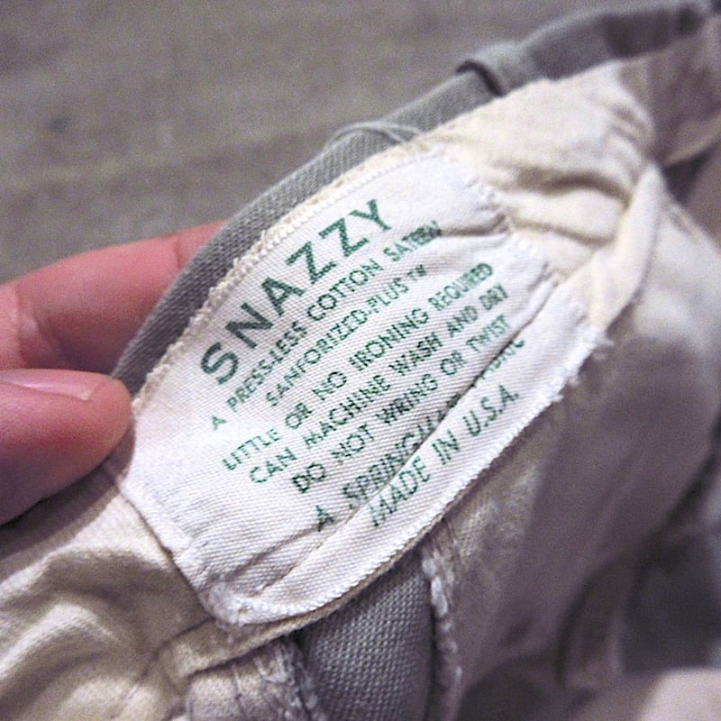 ビンテージ60's○SNAZZYコットンサテンワークパンツグレー実寸W64cm