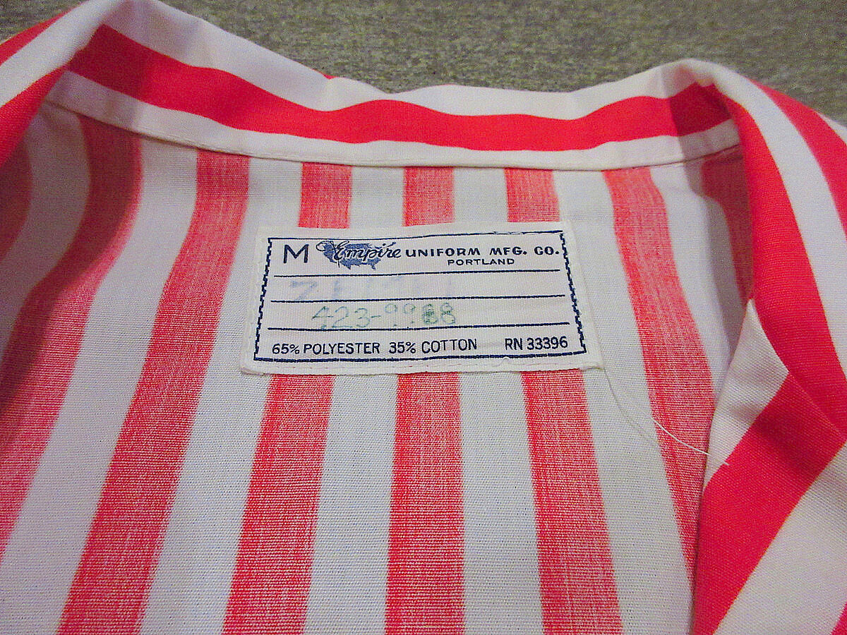 ビンテージ70's○Empire UNIFORM MFG CO.赤×白ストライプ