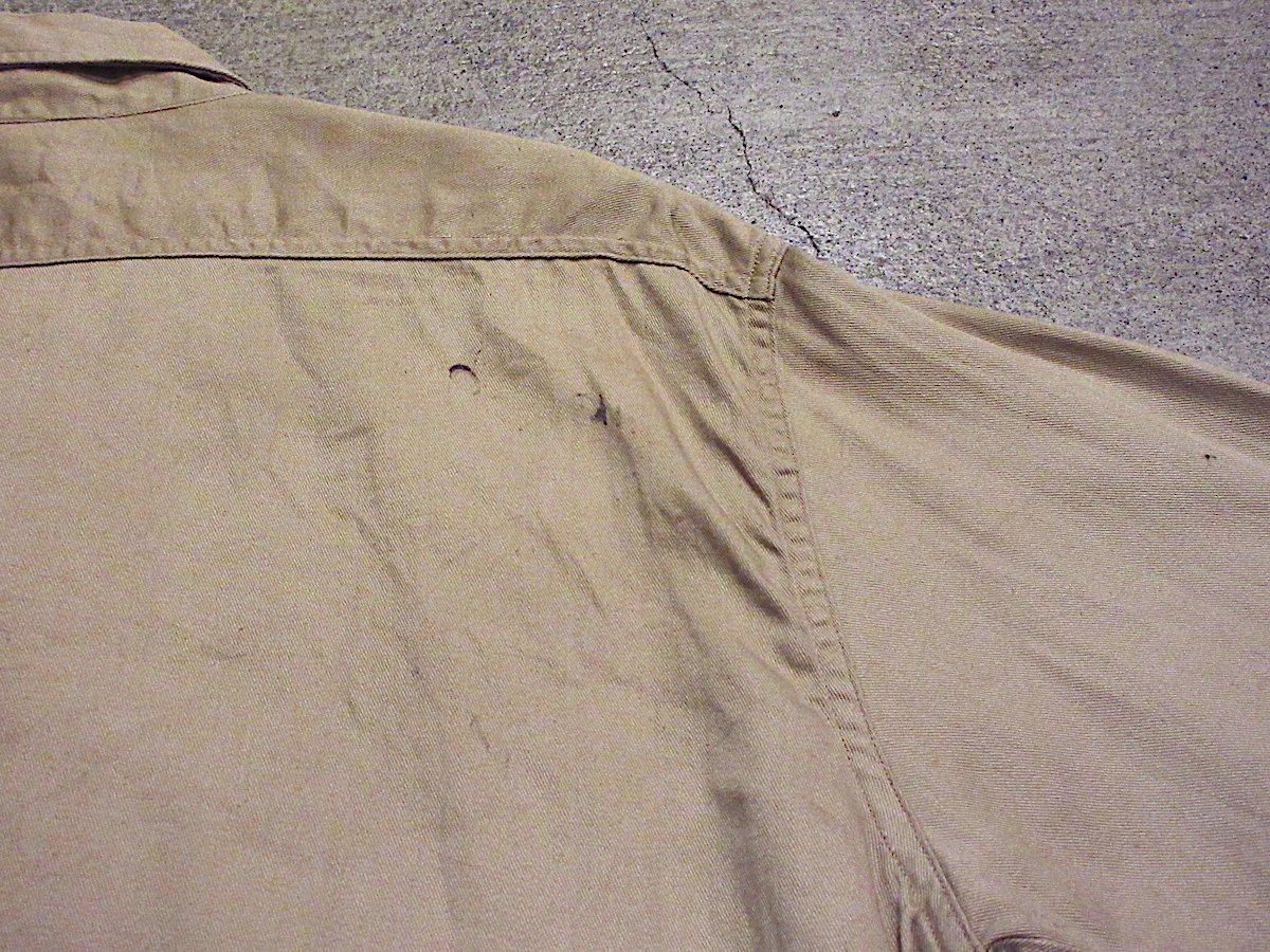 ビンテージ50's○MATCH Meマチ付きワークシャツカーキ○231124c1-m-lssh