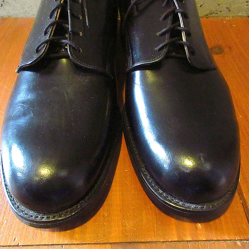 ビンテージ70's○DEADSTOCK U.S.NAVYレザーソールサービスシューズ黒