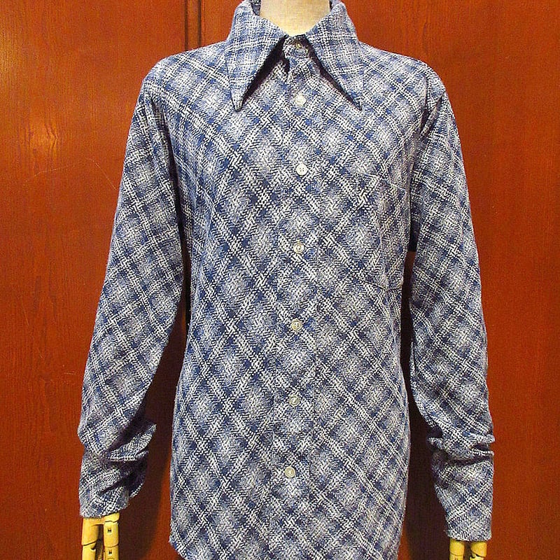 ビンテージ70's○Arrow SCRAMBLERジャガードニットシャツsize M