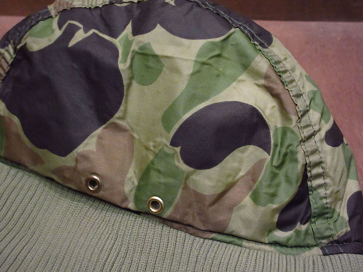 ビンテージ70's80's○Eddie Bauer ダックハンターカモダウンキャップ B