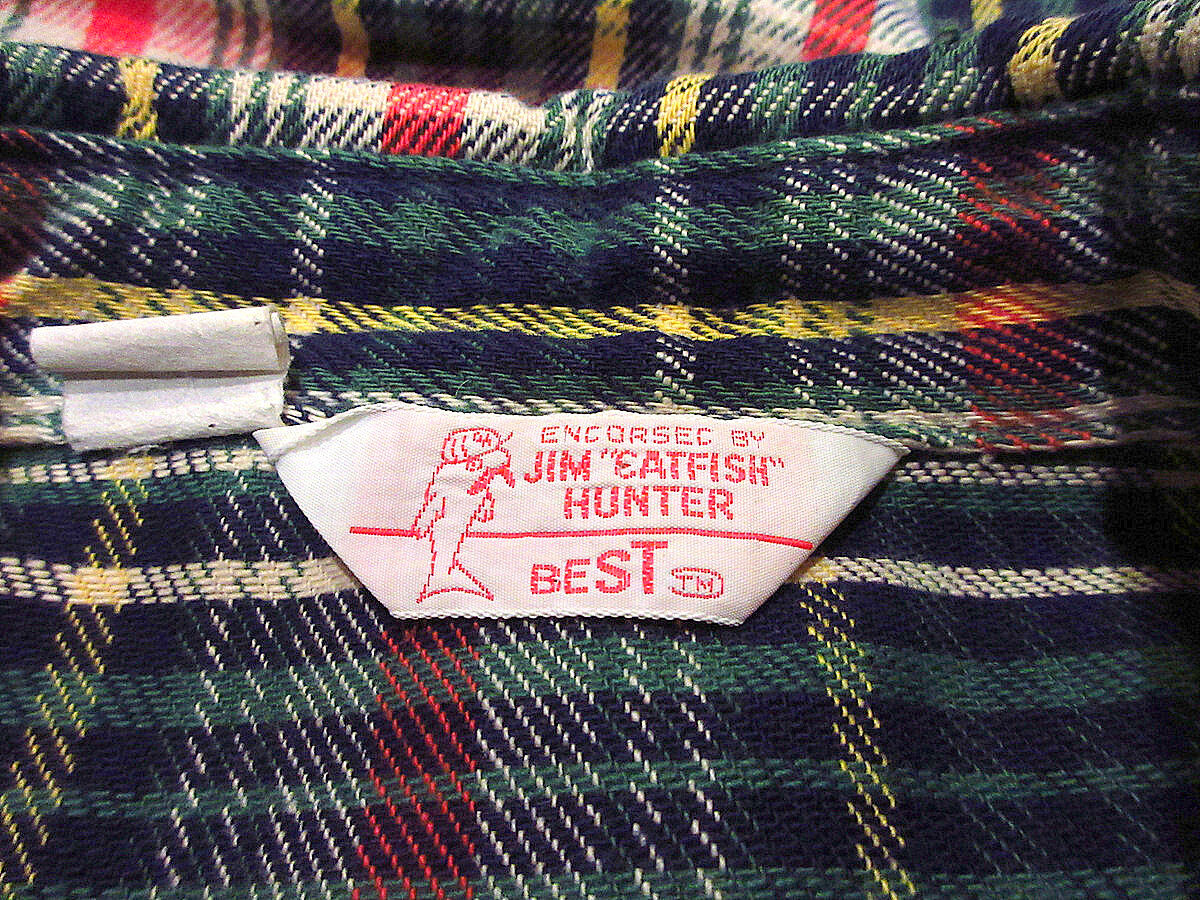 【JIM\"CATFISH\"HUNTER】70's古着 チェック ヘビーネルシャツ JIM