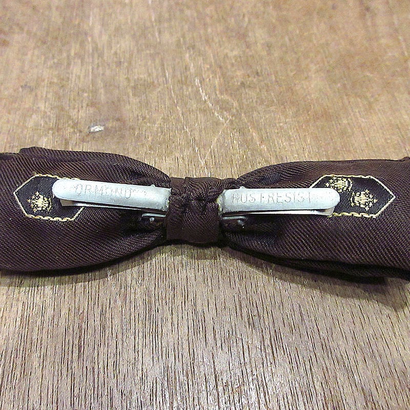 ビンテージ50's60's○DEADSTOCKクリップ式蝶ネクタイ焦げ茶 ビンテージ50's60's○DEADSTOCKクリップ式蝶ネクタイ焦げ茶