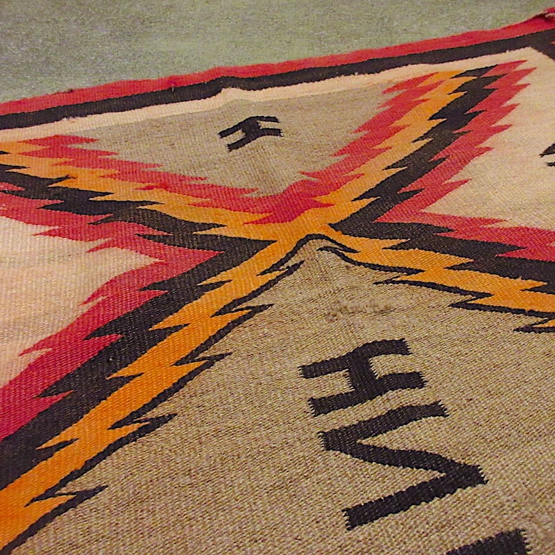 40s 50s ナバホ ラグ アメリカ購入 ローズボール ビンテージ 特大 40s 50s ナバホ ラグ アメリカ購入 ローズボール ビンテージ