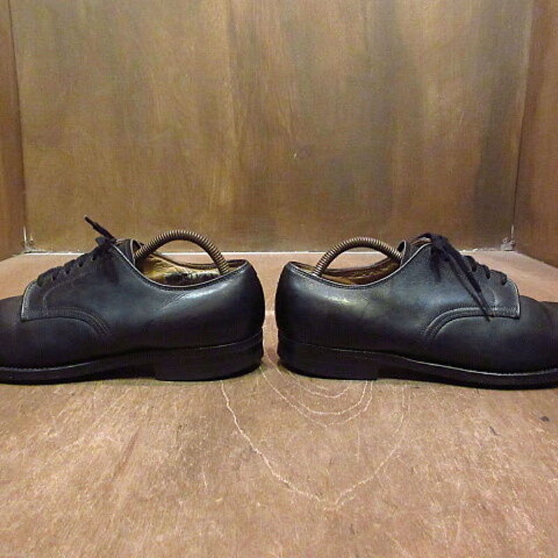 だ*ん様 50s US NAVY サービスシューズ US 8 1/2 ブラック ビンテージ50's○U.S.NAVY 6アイレットサービスシューズ8 1/2R