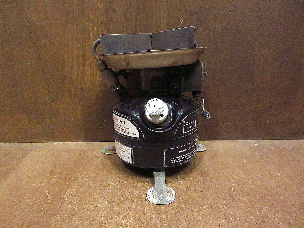 ビンテージ80's○Coleman Peak1 Model 400Aシングルバーナー黒収納袋付