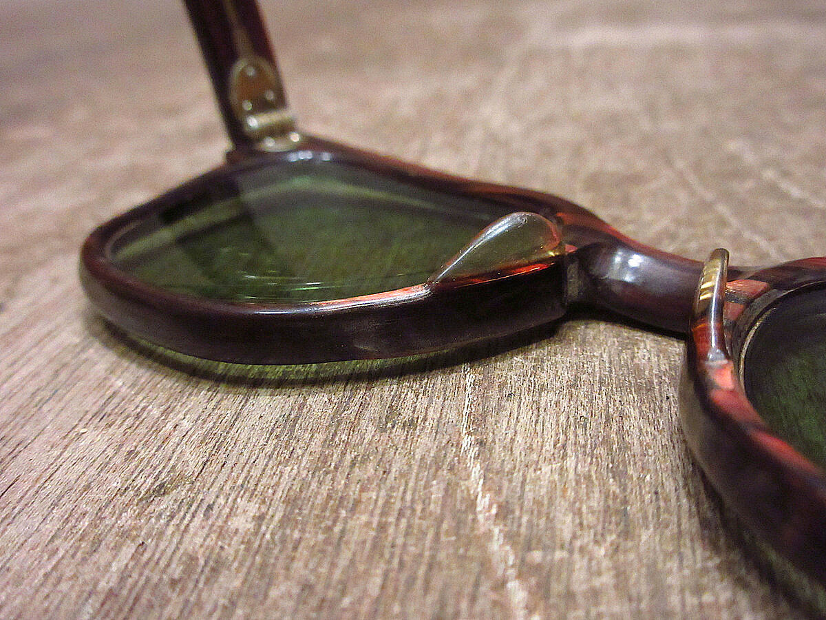 ビンテージ50's60's○ウッド調ウェリントン眼鏡茶○231009i3-eygls